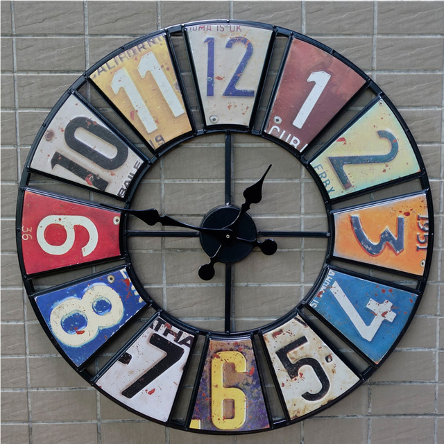 Industrial Brand Oversize Modern Simple Design Metal Wall Clock Quartz Motive for Living Room Placement