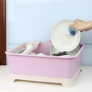 Escurridor de platos multifuncional para cocina, cesta de almacenamiento de plástico para lavar platos - Product Image 3