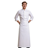 Veste de Chef Homme Haut de Gamme Charmante à Manches Longues, Tenue de Cuisine en Polyester/Coton Lavable, Confortable et Thermique pour Uniformes de Restaurant et de Bar