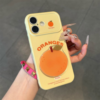 Zomer 3D Fruit Party Love Mobiele Telefoonhoesje voor iPhone 17 16 15 14 13 Pro Max Oranje Sydney IMD Blauwe Bes Graffiti achterkant hoesje