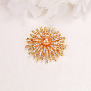 Broche de Perlas de Agua Dulce Edison con Diseño de Número y Circonita, Anti-Fugas, para Bodas, Joyería Zhuji al por Mayor - Product Image 2