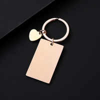 Ywyougang Porte-clés pendentif rectangulaire en acier inoxydable avec breloque cœur massif, design vintage personnalisable, couleurs personnalisables pour