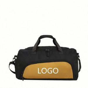 Sac de sport en polyester imperméable à grande capacité avec motif géométrique, fermeture éclair et fermoir, personnalisable avec logo, unisexe, léger, pour voyage - Product Image 3