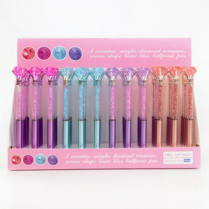 O & Q Creative 0,7mm Bolígrafos azules Diseño de logotipo deportivo de moda Gran Diamante de cristal Regalo DE <span class=keywords><strong>BODA</strong></span> Cuerpo de plástico - Product Image 6