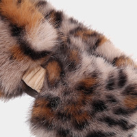 Bandeau léopard tendance automne-hiver, double couche, chaud, en peluche, avec cache-oreilles larges, 55-58 cm