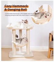 Nouvelle Tour d'activités pour chat en bois et sisal, avec griffoir, lit-nid doux, hamac, poteau à griffer haut et stable, structure d'escalade pour chat, en carton