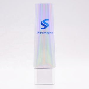 170ML Cosmétique <span class=keywords><strong>BB</strong></span>/<span class=keywords><strong>CC</strong></span> Crème Tube Super Forme Ovale En Plastique Souple Tube Personnalisé avec Longue Buse Bouchon En Métal - Product Image 4