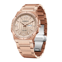 Montre pour homme étanche 10 ATM à quartz, cadran bleu 40 mm, bracelet 18 mm en acier inoxydable, affichage jour/date, texture nid d'abeille, style habillé et décontracté