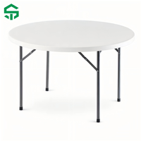 Table à tréteaux moderne et portable en plastique durable, plateau de 4,5 cm d'épaisseur et cadre renforcé, idéale pour les entrées d'hôtels et les salles à manger commerciales