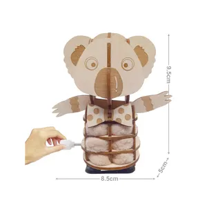 공장 직접 판매 3D 나무 직소 퍼즐 귀여운 애완 동물 어린이 Diy 시계 조립 걷는 동물 교육 장난감