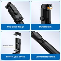 Perche à selfie extensible avec trépied, télécommande Bluetooth pour selfies, streaming en direct, enregistrement vidéo, compatible avec tous les téléphones portables