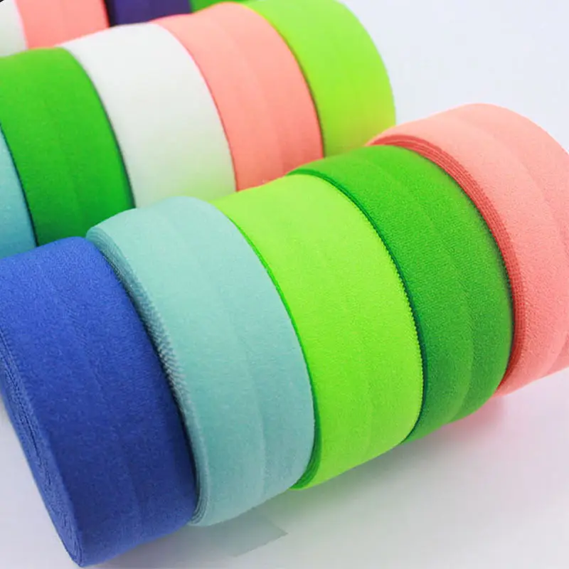 Wholesale 15mm 20mm Colorful Elastic Band Strap Fold Elastic Band