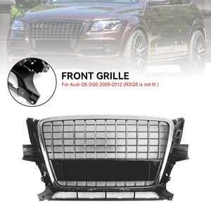 Grille de voiture d'usine <span class=keywords><strong>Q5</strong></span> SQ5 gril de pare-chocs avant lamelle horizontale gril noir brillant Chrome pour Audi <span class=keywords><strong>Q5</strong></span> SQ5 2009 2010 2011 <span class=keywords><strong>2012</strong></span> - Product Image 6