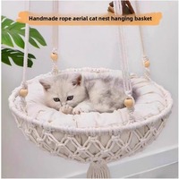 Suspendu solide confortable chat hamac doux respirant coton corde panier balançoire