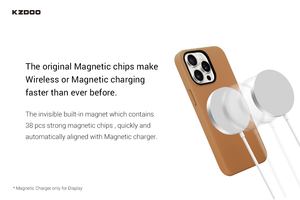 KZDOO 2023 Collection Noble de Luxe pour <span class=keywords><strong>iPhone</strong></span> 15 Pro Max Étui de Téléphone Magnétique en Cuir PU avec Charge Sans Fil - Product Image 3