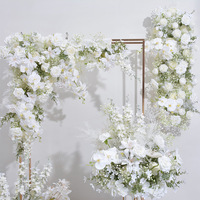 Nouvel ensemble de fleurs artificielles JHMJ en soie (hortensia, rose, gypsophile) modèle 65 pour décoration de fond de mariage et arrangement de table, long