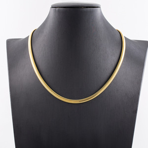 Collar de Cadena de Hueso de Serpiente Chapado en Oro de Acero de Titanio de 5mm, Estilo Hip Hop Minimalista Europeo Americano, Unisex, para Fiesta, Cadena de Clavícula - Product Image 2