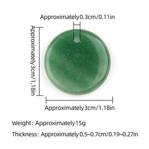 <span class=keywords><strong>Pierre</strong></span> précieuse <span class=keywords><strong>naturelle</strong></span> Wafer énergie sculpté écologique pendentif 30mm lettrage bijoux à bricoler soi-même accessoires ornements en gros - Product Image 5