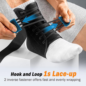Attelle de <span class=keywords><strong>cheville</strong></span> légère et soyeuse au toucher, avec sangles de compression croisées, anti-torsion, pour le tennis, l'entraînement et le sport - Product Image 3