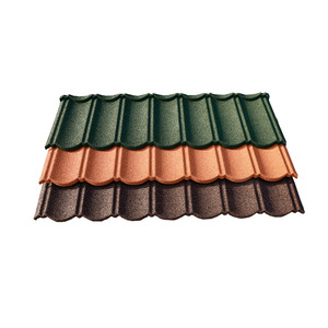 Tuiles de <span class=keywords><strong>toiture</strong></span> métalliques revêtues de pierre, directement de l'usine, longue durée de vie, pour le Kenya, vente en gros en vrac pour le secteur immobilier - Product Image 1