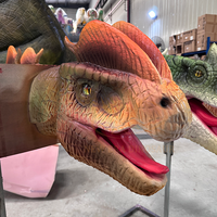 Tête de dinosaure simulée animatronique en métal pour centre commercial décoration de parc sportif d'aéroport public pour parc