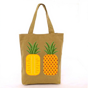 Sac fourre-tout en toile à motif ananas de dessin animé, grande taille, avec poignée longue pour l'épaule, usage quotidien, mariage, logo personnalisé - Product Image 1