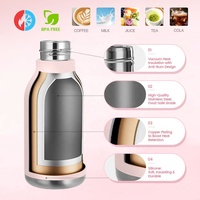 Gobelet isotherme pour enfants en acier inoxydable de 450 ml avec couvercle en silicone souple, affichage de la température, anti-fuite, sans BPA, isolation thermique de 12 à 24 heures