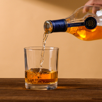 Échantillon gratuit accepter verres à gin personnalisés personnalisés tasse en verre à whisky lourd rond à l'ancienne