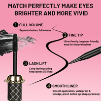 Mascara et eye-liner noirs en marque privée, maquillage pour les yeux 2-en-1, mascara allongeant, longue tenue
