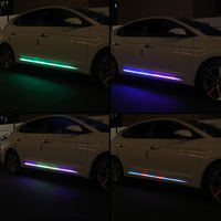 Bande lumineuse LED RGB pour seuil de porte de voiture, 12V, lampe d'ambiance, télécommande, durable, anti-poussière, haute luminosité, éclairage intérieur