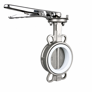 Vanne papillon manuelle en fonte ductile DN25-DN200 51mm, soudée, avec siège EPDM/NBR, pour applications sanitaires, alimentaires, pharmaceutiques, conforme aux normes 3A FDA CE, type Wafer, PN16 - Product Image 1