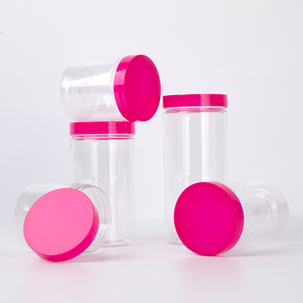 Hot Selling Cosmetic Pet Jar 50g 80g 100g 150g 200g 250g 4oz 8 Oz Clear Body Scrub Plastic Cream Jar With Pink Lid