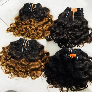 Extension de tissage de cheveux brésiliens afro bouclés à bas prix, 20 mèches, couleur ombre populaire, pour femmes africaines, livraison gratuite