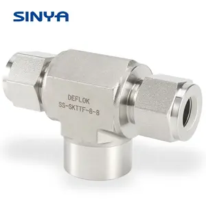 316 Stainless Steel Swagelok Type Instrumentation Tube Fittings 1/16 To 1" Connector Compression Ss Ferrule Female Branch Tee
