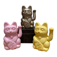 Statue de chat porte-bonheur écologique 2025, couleur personnalisable, en plastique, design Feng Shui, décoration d'intérieur