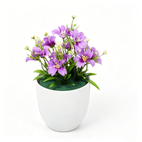 Mini-bonsaï de Dianthus artificiel réaliste de qualité professionnelle, fleurs en soie en pot, style nordique, pour Noël, décoration moderne pour entreprises et maisons