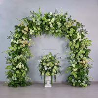 Arche de fleurs artificielles personnalisable en couleur, style printemps vert, arche florale en soie, toile de fond pour décoration de mariage et d'événements