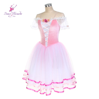 Tutu de ballet long rose en velours romantique 25013, costume de danse préféré de Giselle, tenue de spectacle pour danseurs