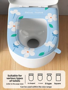 Coussin de toilette en EVA imperméable, à forte mousse, motif dessin animé mignon, pour usage domestique, non lavable, avec anneaux effaçables, pour toutes les saisons, à utiliser dans la piscine - Product Image 5
