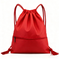 Sac à dos de sport à cordon de serrage personnalisé avec logo, imperméable, portable, durable, grande taille, avec poche avant zippée