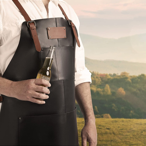 Wholesale 100% Original Premium Quality Leather Outdoor Sports <b>Chef</b> <b>Apron</b> Custom Logo Colors Apparel Unisex Custom Made Size - Product Image 5