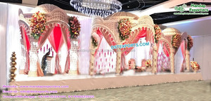 Mandap de mariage design Lotus Pillars FIJI, élégant, blanc, en FRP, pour mariage traditionnel sud-indien, USA - Product Image 3