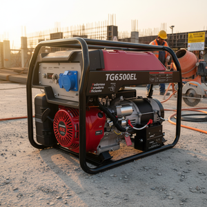Générateur à essence de 5 kW à démarrage électrique alimenté par un moteur <span class=keywords><strong>Honda</strong></span> GX390 |   Générateur portable à essence pour usage domestique <span class=keywords><strong>5000W</strong></span> - Product Image 1