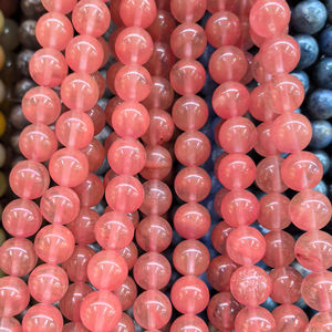 Perles Rondes Naturelles en Pierre, Véritables Pierres Précieuses Mélangées, Perles Lisses à Trou pour Bricolage, Fabrication de Bracelets et Colliers, <span class=keywords><strong>JADEAR</strong></span> - Product Image 1