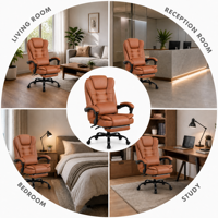 Chaise de jeu pivotante ergonomique en cuir PU avec massage et hauteur réglable pour l'e-sport et le bureau à domicile