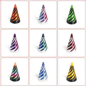 Bán buôn New Arrival 3D in xoắn ốc hình nón đồ chơi kim tự tháp Passthrough điêu khắc vượt qua kim tự tháp thần tài đồ chơi mini xoáy - Product Image 4