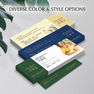 Cartes de visite personnalisées en papier offset, bons de réduction imprimés détachables pour hôtel, restaurant, buffet, petit-déjeuner, déjeuner - Product Image 3