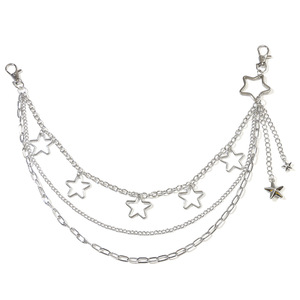 Cadena de cintura metálica multicapa Star Hollow, estilo punk, para uso diario, cadena corporal de moda, aleación de zinc - Product Image 5