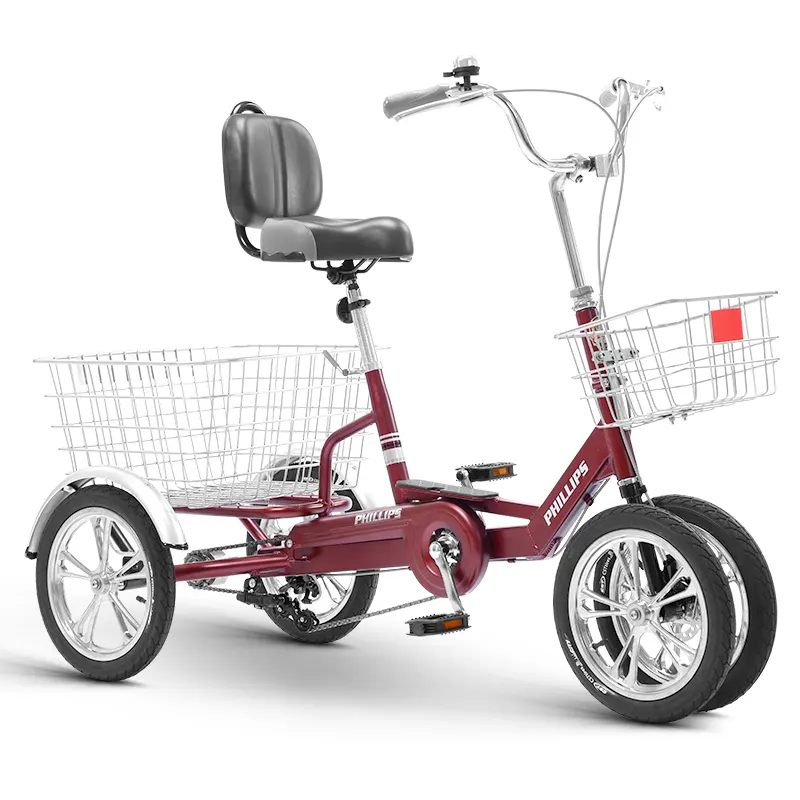 PHILLIPS sepeda roda tiga dewasa, model baru 2023 murah 3 roda tiga kargo sepeda roda tiga lainnya untuk dewasa