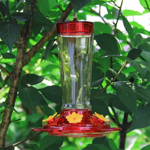 Alimentador de colibrí acrílico rubí para la salud de las aves, comederos de colibrí de vidrio para jardín exterior, 4 estaciones de alimentación, 10 onzas - Product Image 4